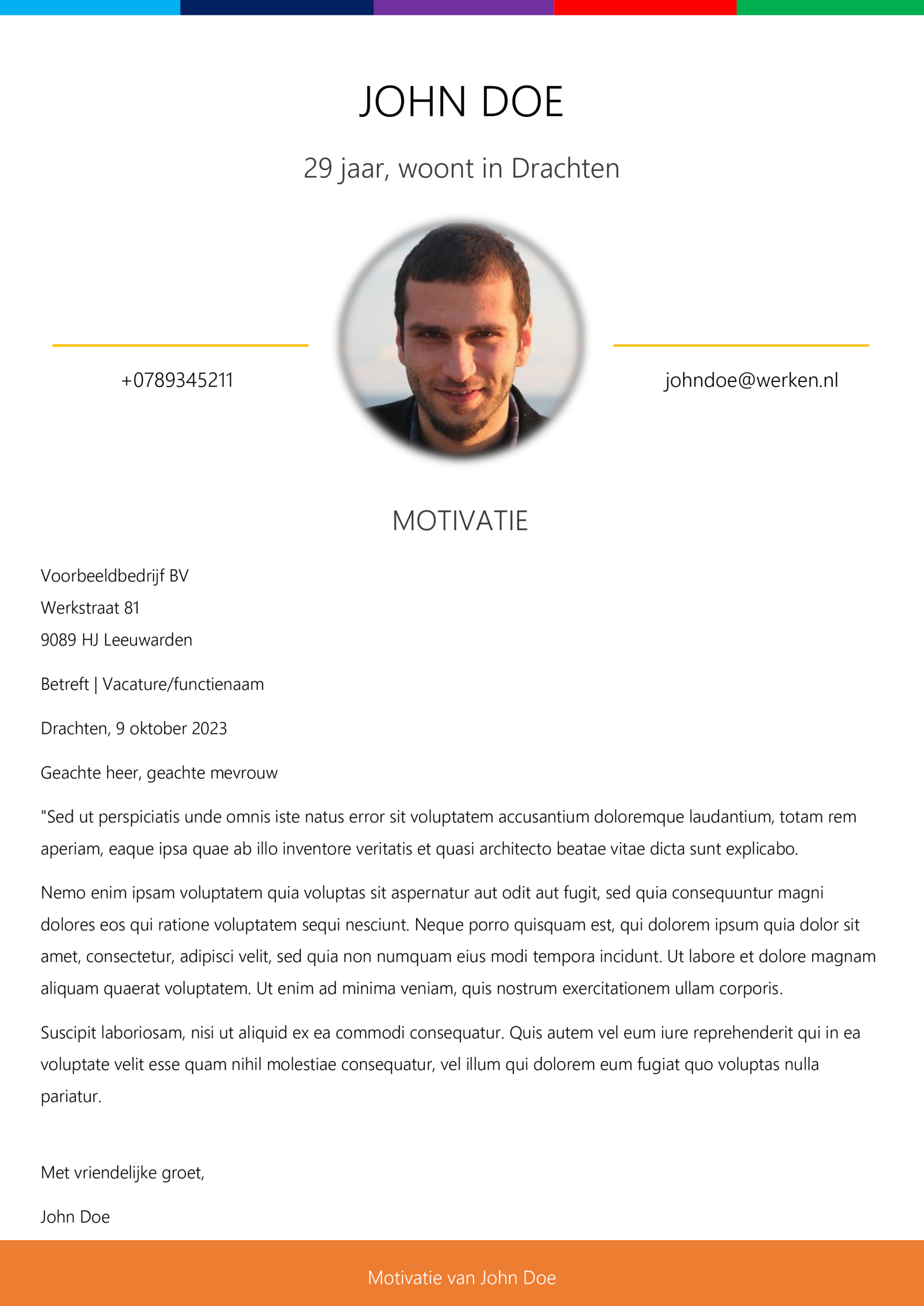 Lucius motivatiebrief template.