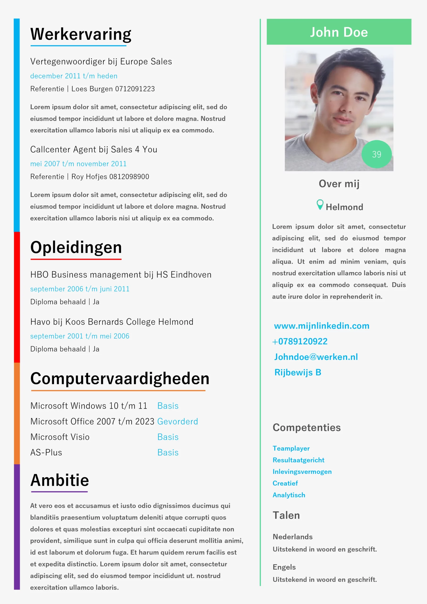 Ramio cv template, bezoek CVENZO.